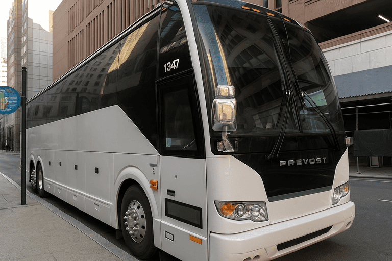 a Washington Shuttle Bus Rentals coach bus