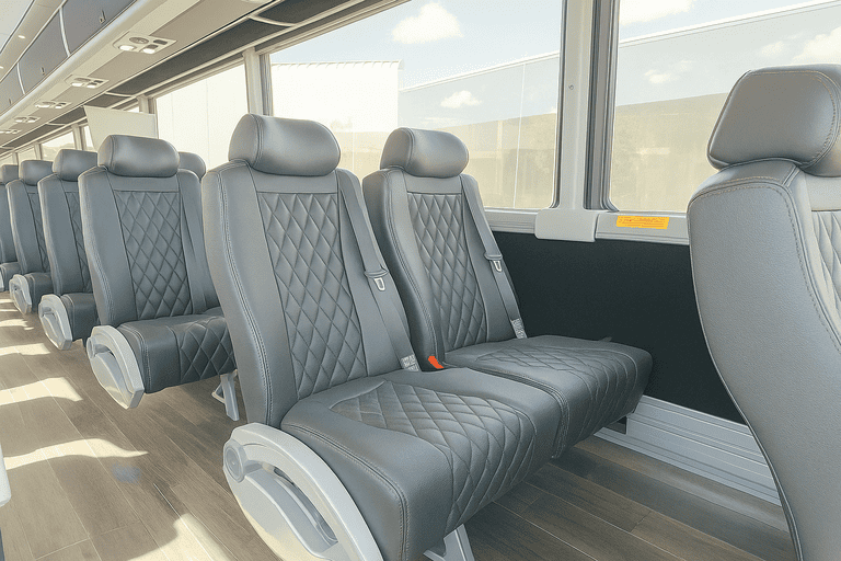 interior of Washington Shuttle Bus Rentals charter bus