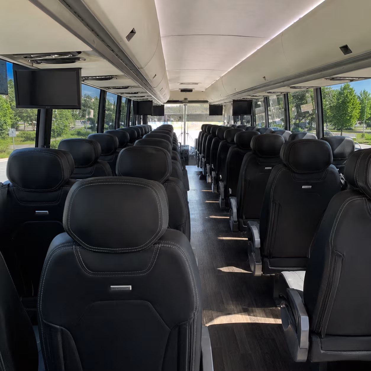 washington charter bus services interior